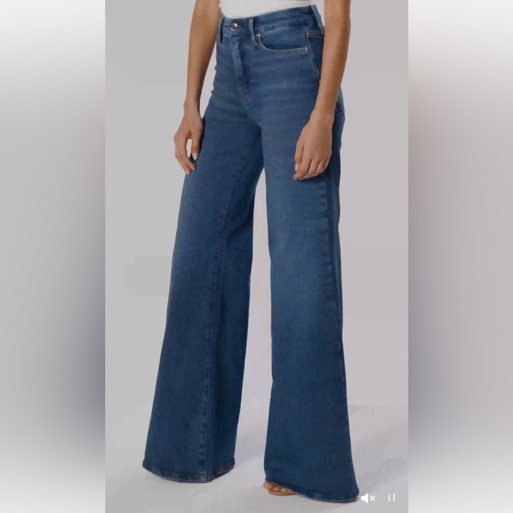 Good American Blue Flare & Wide Leg Jeans
